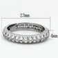 TK1225 - High polished (no plating) Stainless Steel Ring with AAA Grade CZ  in Clear-1