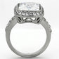 TK1226 - High polished (no plating) Stainless Steel Ring with AAA Grade CZ  in Clear-2