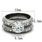 TK1228 - High polished (no plating) Stainless Steel Ring with AAA Grade CZ  in Clear-1