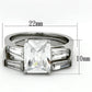 TK1229 - High polished (no plating) Stainless Steel Ring with AAA Grade CZ  in Clear-1