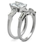 TK1229 - High polished (no plating) Stainless Steel Ring with AAA Grade CZ  in Clear-3