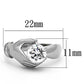 TK1230 - High polished (no plating) Stainless Steel Ring with AAA Grade CZ  in Clear-1