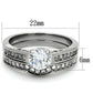 TK1231 - High polished (no plating) Stainless Steel Ring with AAA Grade CZ  in Clear-1