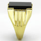 TK1236 - IP Gold(Ion Plating) Stainless Steel Ring with Synthetic Onyx in Jet-3