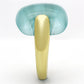 TK1237 - IP Gold(Ion Plating) Stainless Steel Ring with Synthetic Cat Eye in Sea Blue-3