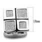 TK1255 - High polished (no plating) Stainless Steel Cufflink with Epoxy  in Jet-1