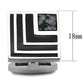 TK1269 - High polished (no plating) Stainless Steel Cufflink with Synthetic Onyx in Jet-1