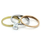 TK1279 - Three Tone (IP Gold & IP Rose Gold & High Polished) Stainless Steel Ring with AAA Grade CZ  in Clear-1