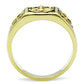 TK127G - IP Gold(Ion Plating) Stainless Steel Ring with Epoxy  in Jet-2