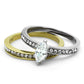 TK1282 - Two-Tone IP Gold (Ion Plating) Stainless Steel Ring with AAA Grade CZ  in Clear-1