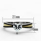 TK1283 - Two-Tone IP Gold (Ion Plating) Stainless Steel Ring with AAA Grade CZ  in Clear-1