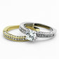 TK1284 - Two-Tone IP Gold (Ion Plating) Stainless Steel Ring with AAA Grade CZ  in Clear-1