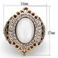 TK1286 - IP Rose Gold(Ion Plating) Stainless Steel Ring with Synthetic Cat Eye in White-1
