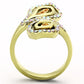 TK1289 - IP Gold(Ion Plating) Stainless Steel Ring with Top Grade Crystal  in Multi Color-2