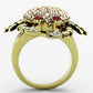 TK1290 - IP Gold(Ion Plating) Stainless Steel Ring with Top Grade Crystal  in Multi Color-2