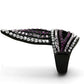 TK1293 - IP Black(Ion Plating) Stainless Steel Ring with Top Grade Crystal  in Multi Color-3