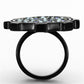 TK1296 - IP Black(Ion Plating) Stainless Steel Ring with Top Grade Crystal  in Multi Color-2