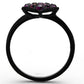 TK1301 - IP Black(Ion Plating) Stainless Steel Ring with Top Grade Crystal  in Amethyst-2