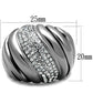 TK1304 - High polished (no plating) Stainless Steel Ring with Top Grade Crystal  in Clear-1