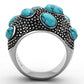 TK1308 - High polished (no plating) Stainless Steel Ring with Synthetic Turquoise in Sea Blue-2