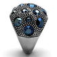 TK1310 - High polished (no plating) Stainless Steel Ring with Top Grade Crystal  in Montana-3