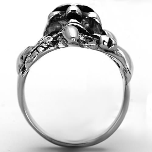 TK1315 - High polished (no plating) Stainless Steel Ring with Epoxy  in Jet-3