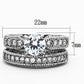 TK1318 - High polished (no plating) Stainless Steel Ring with AAA Grade CZ  in Clear-1