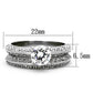 TK1320 - High polished (no plating) Stainless Steel Ring with AAA Grade CZ  in Clear-1