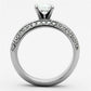 TK1320 - High polished (no plating) Stainless Steel Ring with AAA Grade CZ  in Clear-2