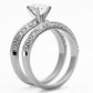 TK1320 - High polished (no plating) Stainless Steel Ring with AAA Grade CZ  in Clear-3
