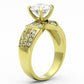 TK1323 - IP Gold(Ion Plating) Stainless Steel Ring with AAA Grade CZ  in Clear-3