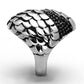 TK1327 - High polished (no plating) Stainless Steel Ring with Top Grade Crystal  in Jet-3