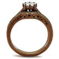 TK1330LC - IP Coffee light Stainless Steel Ring with AAA Grade CZ  in Clear-2