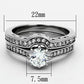 TK1330 - High polished (no plating) Stainless Steel Ring with AAA Grade CZ  in Clear-1