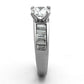 TK1332 - High polished (no plating) Stainless Steel Ring with AAA Grade CZ  in Clear-3
