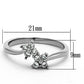 TK1333 - High polished (no plating) Stainless Steel Ring with AAA Grade CZ  in Clear-1
