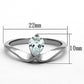 TK1336 - High polished (no plating) Stainless Steel Ring with AAA Grade CZ  in Clear-1