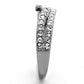 TK1338 - High polished (no plating) Stainless Steel Ring with Top Grade Crystal  in Clear-3