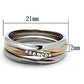 TK1340 - Two-Tone IP Rose Gold Stainless Steel Ring with Top Grade Crystal  in Clear-1
