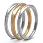 TK1340 - Two-Tone IP Rose Gold Stainless Steel Ring with Top Grade Crystal  in Clear-3