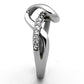 TK1341 - High polished (no plating) Stainless Steel Ring with Top Grade Crystal  in Clear-3