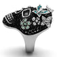 TK1342 - High polished (no plating) Stainless Steel Ring with Top Grade Crystal  in Multi Color-3