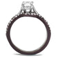 TK1344PC - Two Tone IP Dark Brown (IP coffee) Stainless Steel Ring with AAA Grade CZ  in Clear-2