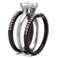 TK1344PC - Two Tone IP Dark Brown (IP coffee) Stainless Steel Ring with AAA Grade CZ  in Clear-3