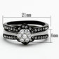 TK1345 - Two-Tone IP Black Stainless Steel Ring with AAA Grade CZ  in Clear-1