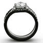 TK1346 - Two-Tone IP Black Stainless Steel Ring with AAA Grade CZ  in Clear-2