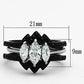 TK1347 - Two-Tone IP Black Stainless Steel Ring with AAA Grade CZ  in Clear-1