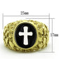 TK1358 - Two-Tone IP Gold (Ion Plating) Stainless Steel Ring with No Stone-1