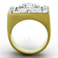 TK1359 - Two-Tone IP Gold (Ion Plating) Stainless Steel Ring with AAA Grade CZ  in Clear-2
