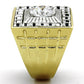 TK1359 - Two-Tone IP Gold (Ion Plating) Stainless Steel Ring with AAA Grade CZ  in Clear-3